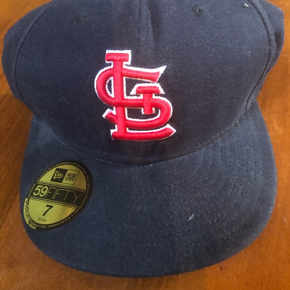 New Era Navy Fitted Hat with Red St. Louis Logo